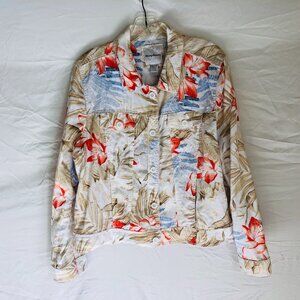 Tommy Bahama Floral Button-Front Jacket in White, Red & Blue